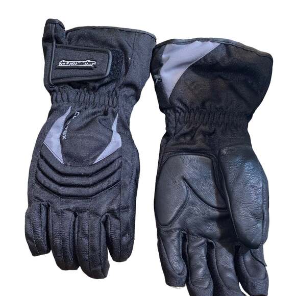 Tourmaster Cold-Tex Motorcycle Gloves leather canvas Black Small/7 11688/11689 - Picture 1 of 6